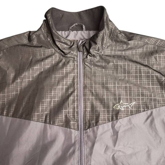Greg Norman Black Gray Lightweight Fleece Lined Windbreaker Jacket - Picture 4 of 7